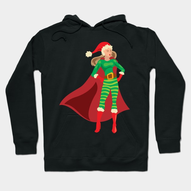 Christmas Superhero woman Hoodie by holidaystore